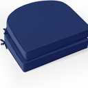 Outdoor Chair Cushions Set of 2: Waterproof & Fade Resistant Patio Furniture Cushions - 17 x 16 x 2 Inch Non Slip Round Corner Seat Cushion Pads with Removable Cover for Garden Yard Lawn, Navy Blue