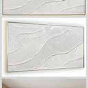 eekMacro White Hand Painted Abstract Oil Painting Textured Wall Art - Large Framed 58x29 Minimalist Artwork Living Room Bedroom Horizontal Wall Decor