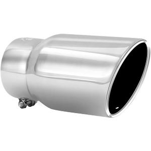 Exhaust tip -3.5 Inch Inlet Bolt on Design- Stainless Steel Car Muffler Tips 3.5" ID x 4.5"OD x 8.25''L, Silver 