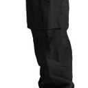 HUNGSON Mens Cargo Pants Drawstring Casual Hiking Pants Joggers Athletic Trousers Cotton Loose Straight Sweatpants for Men (Black, 34)