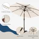 10ft 3 Tier Patio Umbrella, Outdoor Market Table Umbrella with UPF 50+ Vented Canopy, 8 Sturdy Ribs, Easy Push Button Tilt and Crank, Windproof for Deck, Pool, Backyard and Garden
