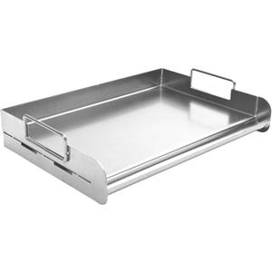 Charcoal Companion Stainless Steel Pro Grill Griddle - Heavy-Duty Professional Grade Griddle with Rear Edge Stop, Grease Reservoir, and Welded Handles, Ideal for Outdoor Cooking