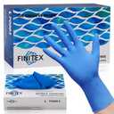 FINITEX Nitrile Disposable Medical Exam Gloves - 4 mil Powder-free Stretch Latex-Free Blue 100 PCS For Examination Home Cleaning Food Glove (100, Large)