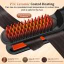 Cordless Hair Straightener Brush 3 in 1,Cordless Rechargeable Hair Straightener Comb Clip 5000mAh,Portable Travel Straightener,Mini Hot Straightening Comb for Women,Ceramic Coating,Black