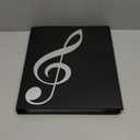 Sheet Music Folder, 8.5  11 Music Binder, 4 Page Expand, 52 Pages Capacity, Writable Choir Folder, Black