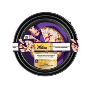 Wilton Gold Premium Non-Stick Warp-Resistant Bakeware, Made without PFAs, 3-Piece Springform Set, 8,9, 10 in 