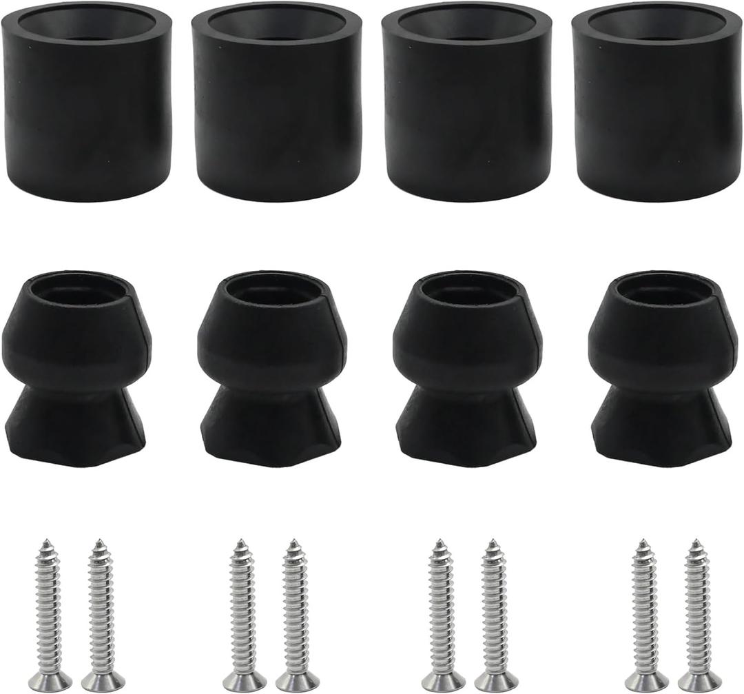 EATAKWARD 4Pcs Trailer Door Holder Kit, Black Low Profile Bumper Door Holder Replacement for Most RV Trailer Camper Cargo Hold