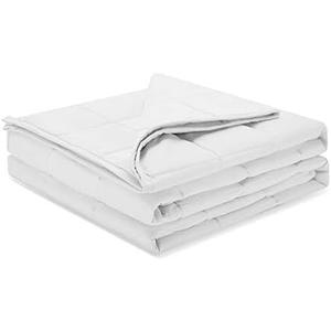 Weighted Idea Weighted Blankets for Adults (White,60"x80",20lbs) Breathable Cooling Blanket Queen Size with Premium Glass Beads Heavy Soft Throw Blanket for All-Season