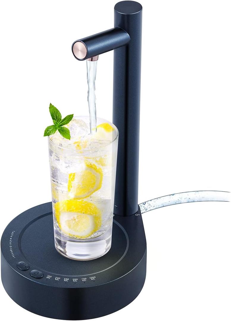 Desktop Water Bottle Dispenser, Water Pump for 5 Gallon Bottle, Bedside Water Dispenser, Portable Detachable Type-C Charging, Application Home, Office, Camping(Grey Blue)