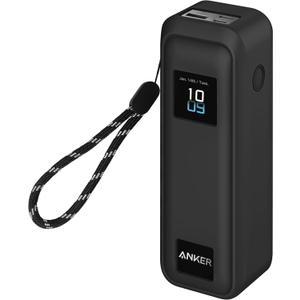 Geiomoo Soft Silicone Case for Anker Prime Power Bank 20100mAh Charger 220W, Flexible Scratch Resistant Cover with Lanyard (Black)