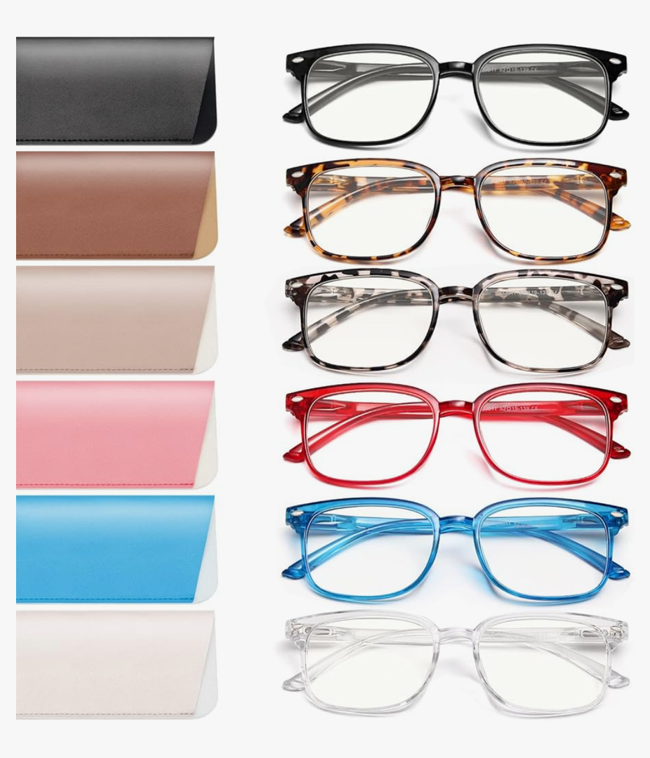 NOVIVON 6 Pack Reading Glasses for Women, Reading glasses men, Blue Light Blocking Readers, Computer eye glasses, Cheaters +2.0
