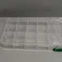 Hlotmeky Plastic Organizer Box with Dividers Bead Organizer 15 Large Grids Tackle box Organizer Clear Snackle Box Container