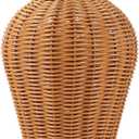 Rattan Wicker Woven Flower Vase, 17" Tall Handmade Wicker Vase for Dried Flowers & Pampas Grass, Rustic Farmhouse Floor & Tabletop Urn for Living Room Entryway Boho Decor (Light Brown)