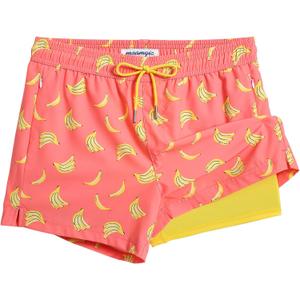 maamgic Mens Swim Trunks with Compression Liner Short Stretch Mens Bathing Suit Quick Dry Swimming Trunks Swimsuit, Medium