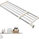 BAOYOUNI Tension Shelf Adjustable Closet Rod Space Saving Wardrobe Clothes Dividers Ivory, 33.07-46.26 Inches