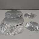 Blulu 9 Pcs Silver Mirror Wall Decor Metal Round Home Art Decor Decorative Modern Circle Mirror Wall Art Sculpture Hanging Decorations for Home Living Room Office