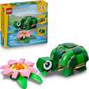 LEGO Creator 3 in 1 Turtle with a Water Lily Flower Building Toy for Girls & Boys - Kids Build a Chameleon, Frog, or Turtle Toy Figure - Gift Idea for Animal Lovers, Ages 7+ - 31377