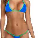 SHERRYLO Micro Bikini Extreme G String Thong Bikinis Sexy Mini Bathing Suit for Women Womens Swimsuits Microkini Swimsuit S, Blue Green