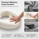 Travel Neck Pillow, Neck Support Pillow with Memory Foam, Breathable Skin Friendly Cover, Removable Washable Case, with Eye Mask Earplugs & Portable Storage Bag for Travel,Grey