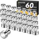 60 Pack Magnetic Push Pins, Silver Strong Fridge Magnets, Whiteboard Magnets, Refrigerator Magnets Strong, Dry Erase Board Magnets for Fridge, Whiteboard, Office, Classroom, Kitchen, Map