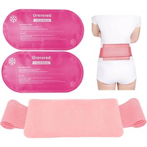 Ice Packs for Injuries Reusable, 3-Piece Set Soft Cold Gel Soft Ice Wrap for Injury, Alleviate Joint and Muscle Pain - Gel Ice Pack Resuable for Back, Elbow, Shoulder(3pcs-Pink)
