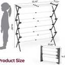 APEXCHASER Large Clothes Drying Rack, Metal Expandable Laundry Rack, 44.88" Height, Adjustable Width 20.87-35.43in, Space Saving Foldable, Indoor Outdoor Use for Laundry, Towels, Shoes, Grey White, Small