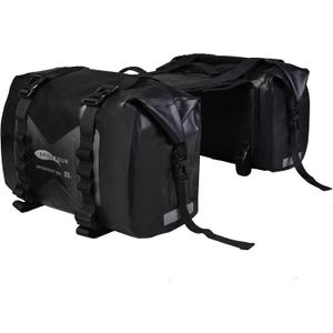 Waterproof Motorcycle Saddlebags - 50L Motorcycle Luggage Bags for Motorbike Travel - Detachable Panniers Bags - For Scooter, Honda, Suzuki, Yamaha (Black, 2 Pack)