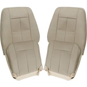 4PCS Driver & Passenger Bottom & Top Lean Back Perforated Leather Seat Covers Camel Tan#4C, 2C or 1C Compatible with Ford Expedition 2007 2008 2009 2010 2012 2013 2014