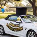5 Pcs 28 Inch Graduation Car Decorations Large Graduate Cap Car Hat with Tassel Congrats Grad Banner Polyester Foam Base for Senior High School Collage Prom Party Supplies