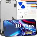 Incell for iPhone 16 Plus LCD Display for iPhone 16 Plus A3290 Screen Replacemet for iPhone 16 Plus A3082, A3289, A3291 Touch Screen Digitizer Display Assembly Repair Kits Without Frame(Black) 6.7''