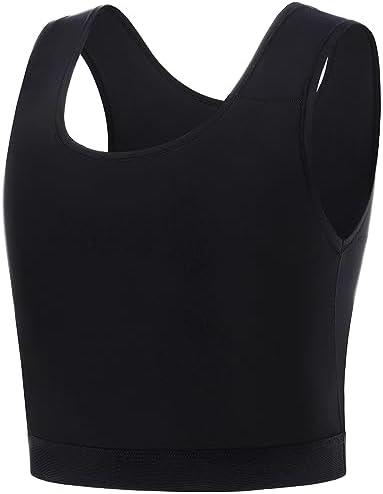 GCTBL Chest Binder for Transgender Half FTM Binder Trans Breathable Compression Bra, M, Black
