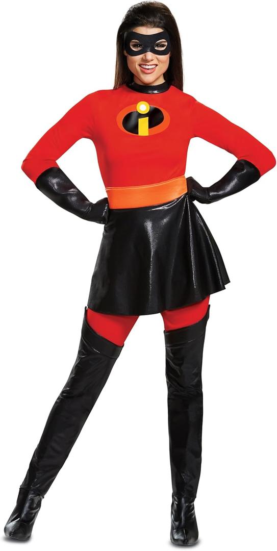 Disguise Women's Mrs. Incredible Skirted Deluxe Adult Costume (S (4-6))