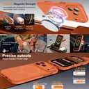Magnetic for iPhone 17 Pro Max Case Silicone, Compatible with MagSafe, Integrated Camera Control Cover, Full Body Protective 3.0mm Thicken Shockproof Phone Cover for 17 ProMax 6.9'', Orange