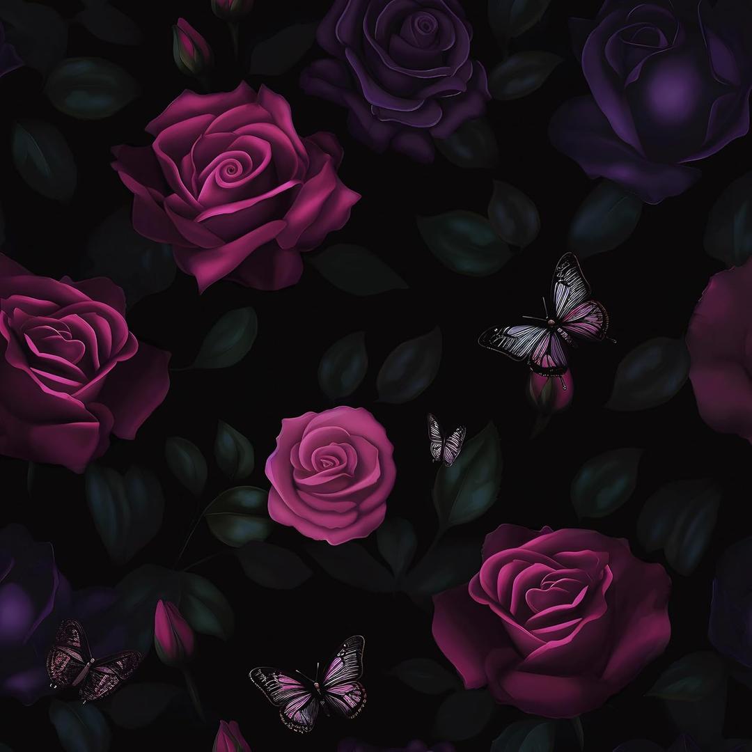 Laatse Drak Floral Wallpaper Peel and Stick Boho Wallpaper 17.5x118 Purple Rose Contact Paper Waterproof Self-Adhesive Vintage Flowers Wall Paper for Bedroom Mural Shelf Liner Cabinet Decor