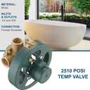 2510 Shower Valve Compatible with Moen Posi-temp Valve, Brass Pressure Balancing Valves with 1222 Cartridge, 4-Port Design for Tub/Shower, 1/2" IPS Connections