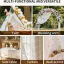 Lace Tablecloth Exquisite Embroidery Floral, Round Tablecloth with Wavy Openwork,Tablecloths for Wedding Decor,Afternoon Tea,Party