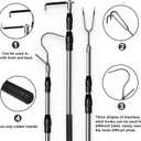 Truck Cargo Grabber Retriever Tool Telescoping Pole 6.3 Ft - Black, 2.5 ft to 6.3 ft x 1.1 inch