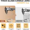 SHOWIN 8 OZ Thick Candle Jars for Making Candles 15 Pcs, Clear Empty Jars with Wood Lids for Candle Making, Sample Container