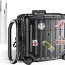 KOREDA Compatible with AirPods 4 Case Cover, Funny Suitcase Design Case for Airpods 4th Generation 2024, Cute Fashion Protective Hard Case with Cleaner Kit & Keychain (Black)