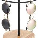 Mkono Sunglasses Organizer Glasses Holder Stand Sunglass Storage Display Eyeglasses Rack for up to 12 Pairs of Eyewear Glasses for Table Dresser Desk Countertop Bedroom (1, Wood)