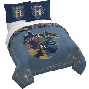 Jay Franco Duvet Cover Set  3 Piece Comforter Cover and Sham Set, Super Soft Cozy Kids Bedding (Insert Not Included) Blue - Harry Potter, Full