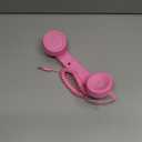 Retro Phone Handset, 3.5mm Jack Wire Cell Phone Receiver with Answer Button/Volume Keys, Handheld Old Telephone Headset for Mobile Phones/Cellphone/Smartphone (Pink)