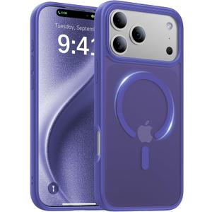 Magnetic for iPhone 17 Pro Case,[Anti-Slip][Compatible with MagSafe][Military Grade Drop Protection] Shockproof Protective Translucent Matte Phone Case for iPhone 17 Pro Case,Cobalt Blue