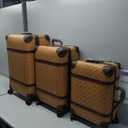 NZBZ Vintage Luggage Sets for Women Durable Retro Trunk Luggage Vintage Suitcase Set, Antique luggage set with Leather Accents (Orange, 20inch & 24inch & 28inch)