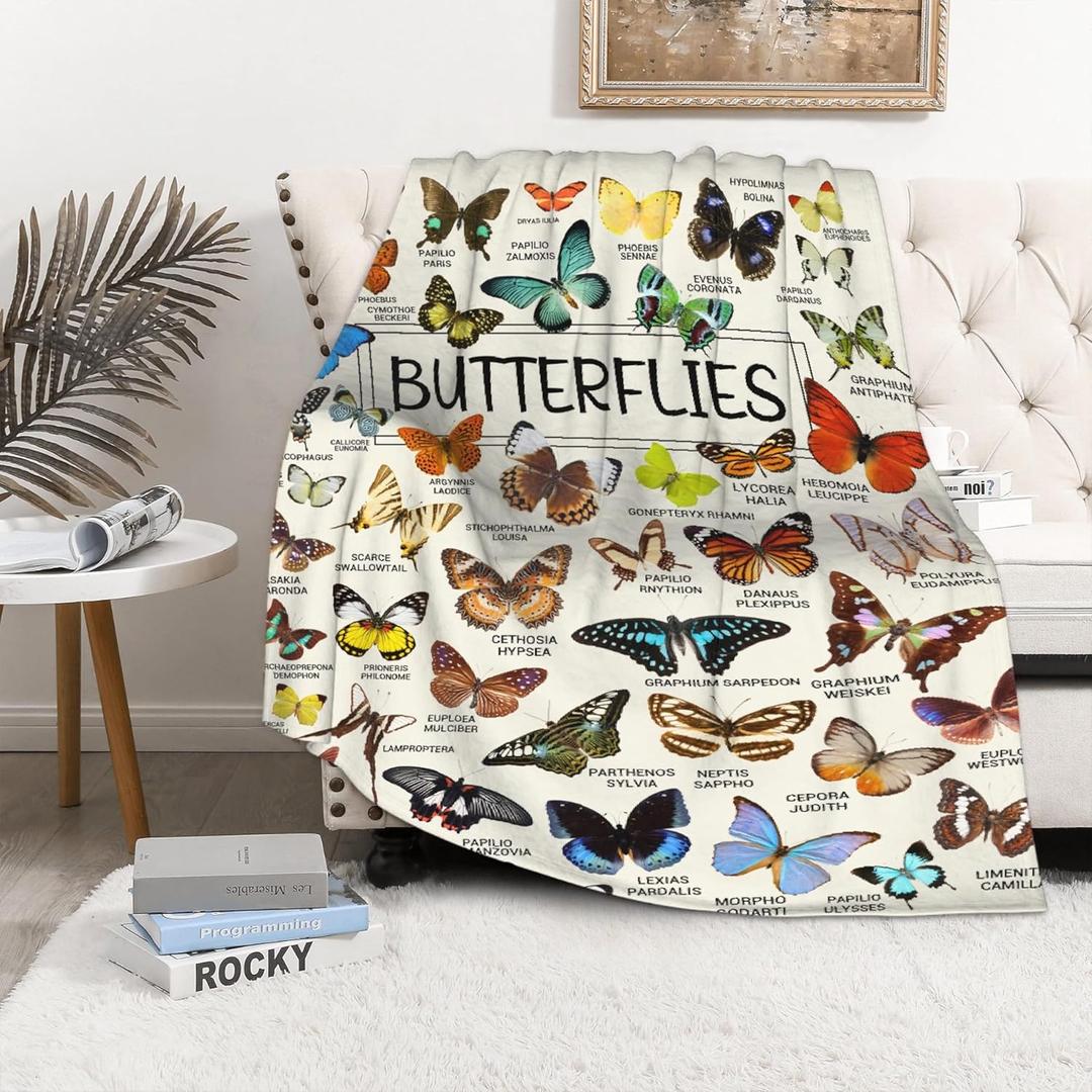 Butterflies Throw Blanket is Super Soft and Warm,The Lightweight Flannel Blanket is for All-Season Use,A Great Choice for Gifts 40"x30"for Pet