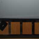 GameGem 4 Step Ladder, Lightweight Aluminum Folding Step Stool with Convenient Handgrip, Stepladders with Anti-Slip and Wide Pedal for Home Use Space Saving - Black+Woodgrain