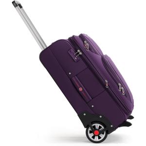ROPLUS Laduga Softside Expandable Luggage with Large Steel Wheels Checked-Luggage Suicase (Purple, 25-Inch)