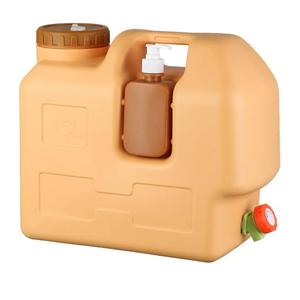 20L Water Container with Spigot Portable Water Jug for Outdoor Camping Handwashing Emergency, Brown