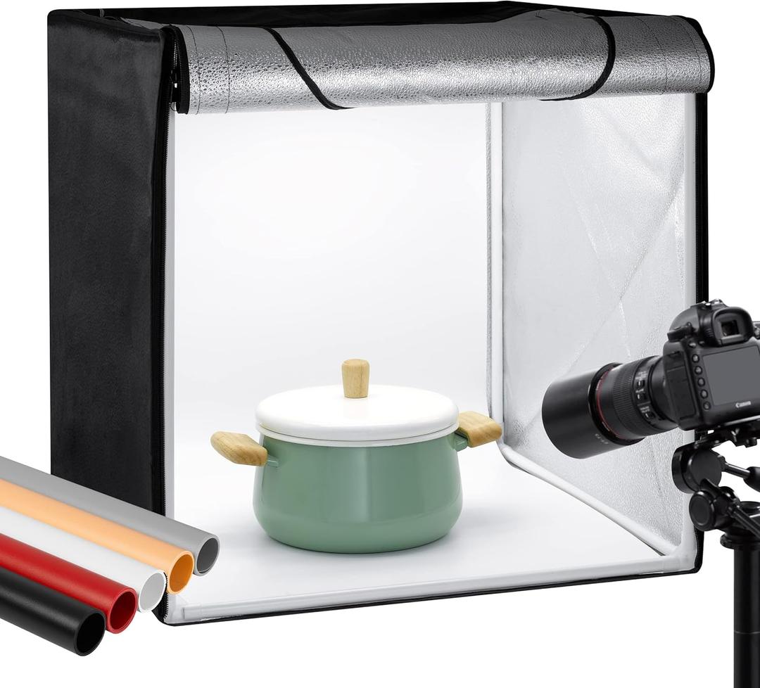 Finnhomy 20 x 20 Photo Box Professional Portable Photo Studio Photo Light Studio Photo Tent Light Box Table Top Photography Shooting Tent Box Lighting Kit