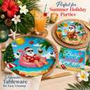 200Pcs Christmas Summer Decorations - Summer Paper Plates Dessert Dinnerware Set for 50 Guests - Hawaiian Beach Party Supplies Table Decorations